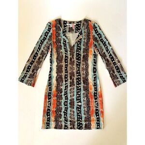 Diane von Furstenberg DVF New Reina Two Silk Jersey Snake Tunic Shift Dress 6 4